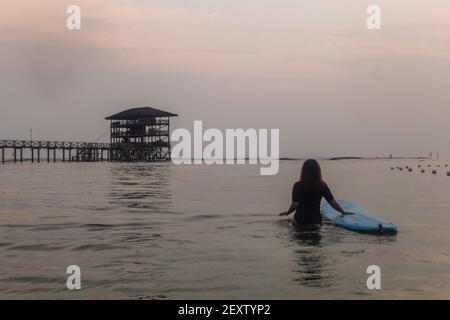 Cloud 9 Cloud9 Tower Surf Spot Siargao Island The Philippines Stock Photo