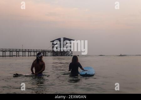 Cloud 9 Cloud9 Tower Surf Spot Siargao Island The Philippines Stock Photo