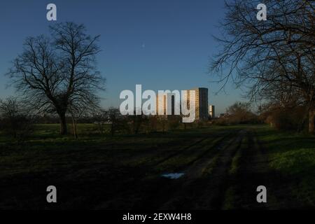 General view of the Wanstead Flats park in east London. The capital prepares to ease some lockdown measures, as f - Photo .LiveMedia/Alberto Pezzali Stock Photo