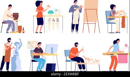 Creative handmade workshop flat vector illustration Stock Vector Image ...