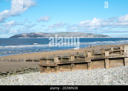 Penmaenmawr beach on the North Wales coast UK Stock Photo