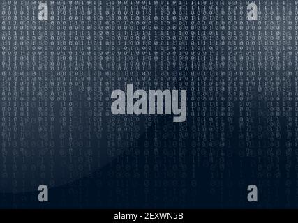 dark blue abstract binary background vector illustration Stock Vector