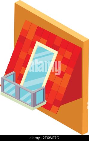 Roof balcony icon. Isometric illustration of roof balcony vector icon for web Stock Vector