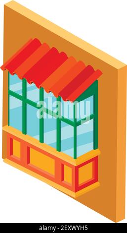 Soviet balcony icon. Isometric illustration of soviet balcony vector icon for web Stock Vector