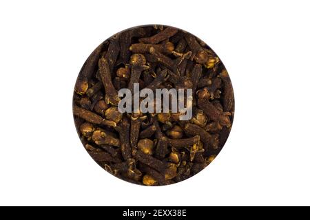 Dry clove buds isolated on white Stock Photo
