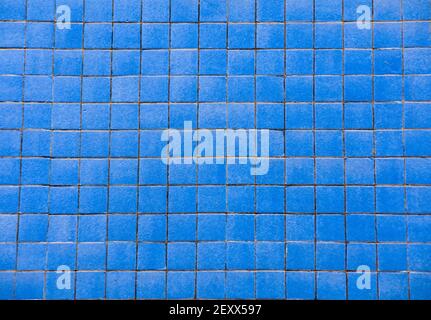 Blue mosaic tiles background. Stock Photo