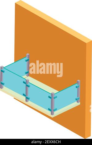 Balcony icon. Isometric illustration of balcony vector icon for web Stock Vector