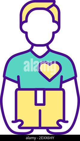 Delivery of medicines RGB color icon Stock Vector