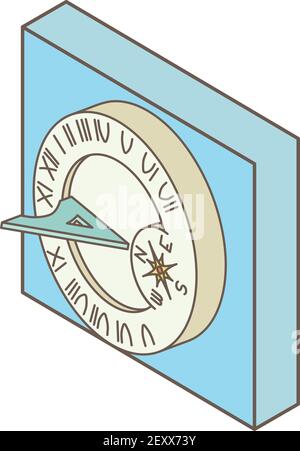 Sundial icon. Isometric illustration of sundial vector icon for web Stock Vector