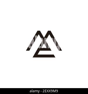 letter me simple link line geometric flat logo vector Stock Vector