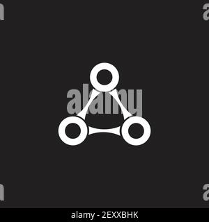 abstract letter a triangle strong chain linked geometric logo vector Stock Vector