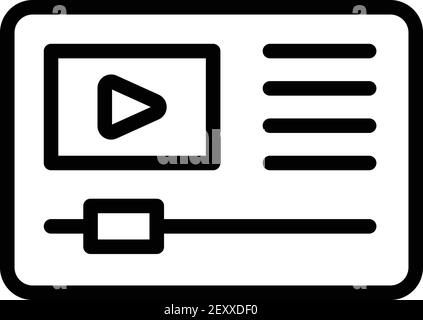 Video edit icon. Outline video edit vector icon for web design isolated on white background Stock Vector