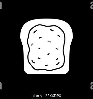 Toast with jam dark mode glyph icon Stock Vector