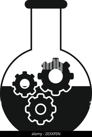 Chemical flask nanotechnology icon, simple style Stock Vector