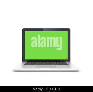 Open laptop isolated on white background Stock Photo