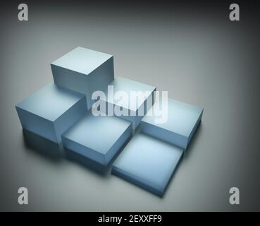 Stack of cubes on abstract background. Stock Photo