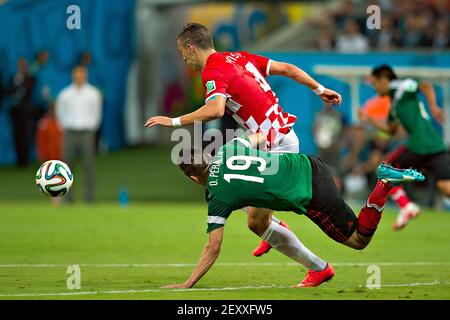 Mexico's team during the group A 2014 FIFA World Cup soccer match between  Croatia and Mexico, in Arena Pernambuco Stadium in Recife, Brazil, on June  23, 2014. Photo by Omar Martinez/ Mexsport/