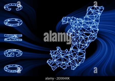 Map of Congo, Polygonal mesh line map, modern map Stock Photo - Alamy