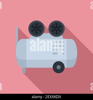 Airbrushing air compressor icon, flat style Stock Vector