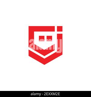 letter cj simple linear dots geometric logo vector Stock Vector