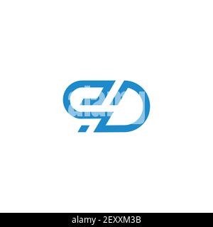 letter ed simple linear geometric design logo vector Stock Vector