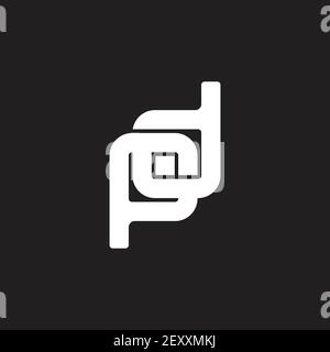 letter pd connection square dot geometric design vector Stock Vector