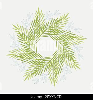 Radial fern vector pattern on a light background Stock Vector