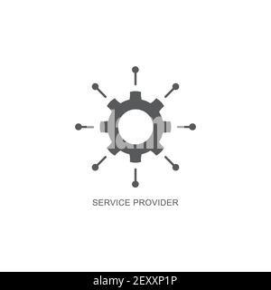 Service provider icon, color, line, outline vector sign, linear style pictogram isolated on white. Symbol, logo illustration Stock Vector