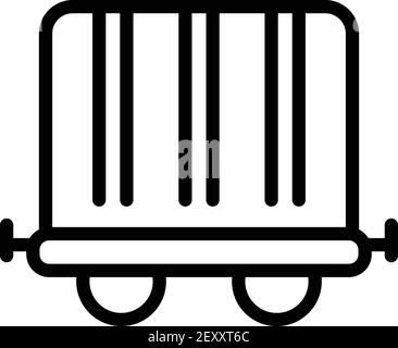Train boxcar icon. Outline train boxcar vector icon for web design isolated on white background Stock Vector