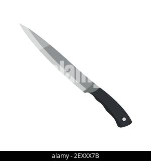 Kitchen knife icon Isolated on white background. Vector illustration in a flat style. Stock Vector
