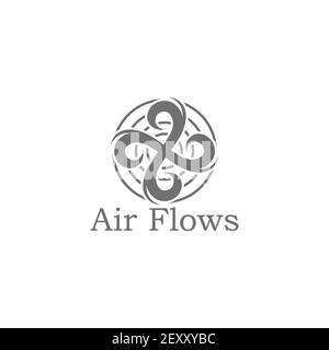 air circle motion flow round swirl turbines symbol vector Stock Vector
