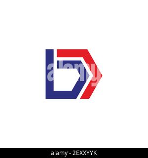 simple geometric strip line letter bd logo vector Stock Vector