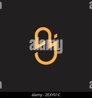 letter nj simple line geometric logo vector Stock Vector