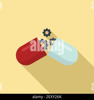 Nanotechnology capsule icon, flat style Stock Vector
