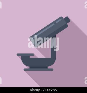 Nanotechnology microscope icon, flat style Stock Vector