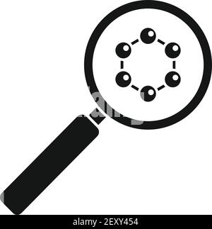 Nanotechnology magnifier icon, simple style Stock Vector