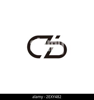 letter cb simple link line geometric flat logo vector Stock Vector