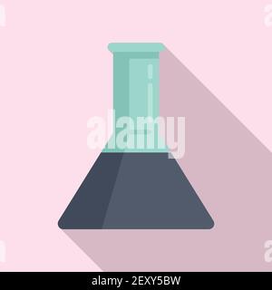 Nanotechnology full flask icon, flat style Stock Vector