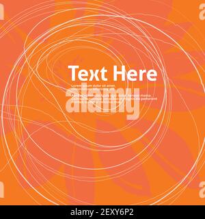 white line in difference stroke weight on gradient orange yellow background; with white text, circle lines Stock Vector