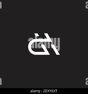 abstract letter dh simple geometric overlap line logo vector Stock Vector