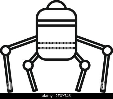 Nano future robot icon, outline style Stock Vector