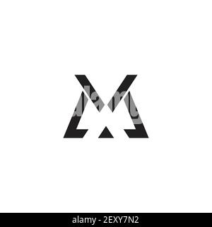 letter mk line triangle simple geometric flat logo vector Stock Vector