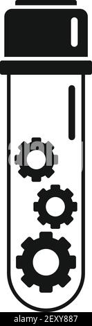 Nanotechnology test tube icon, simple style Stock Vector