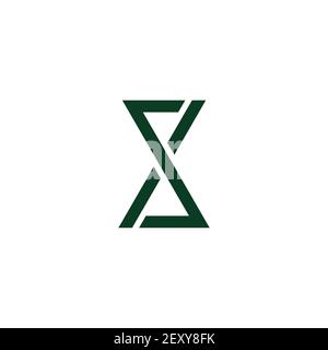 letter sx simple link line geometric logo vector Stock Vector
