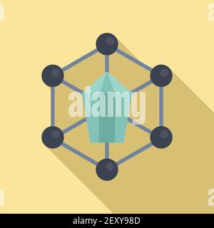 Nanotechnology structure icon, flat style Stock Vector