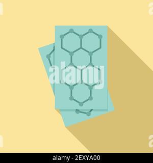 Nanotechnology icon, flat style Stock Vector