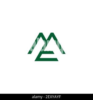 letter mt simple link line geometric flat logo vector Stock Vector