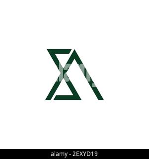 letter sa simple linked geometry line logo vector Stock Vector