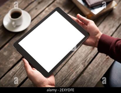 Tablet computer with isolated screen Stock Photo