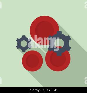 Blood nanotechnology icon, flat style Stock Vector
